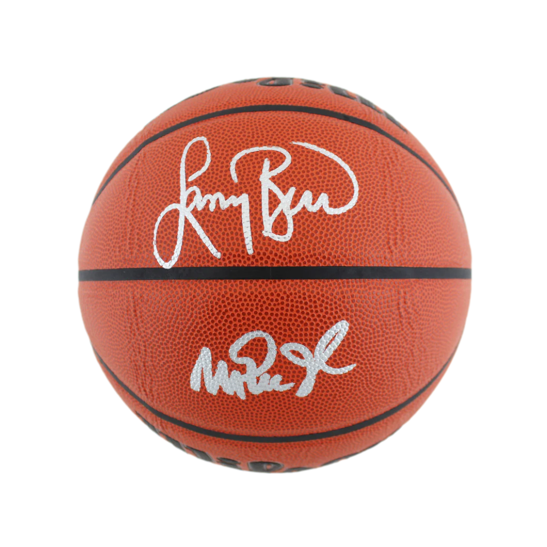 Magic Johnson & Larry Bird Dual Signed Wilson Basketball with Beckett Witness